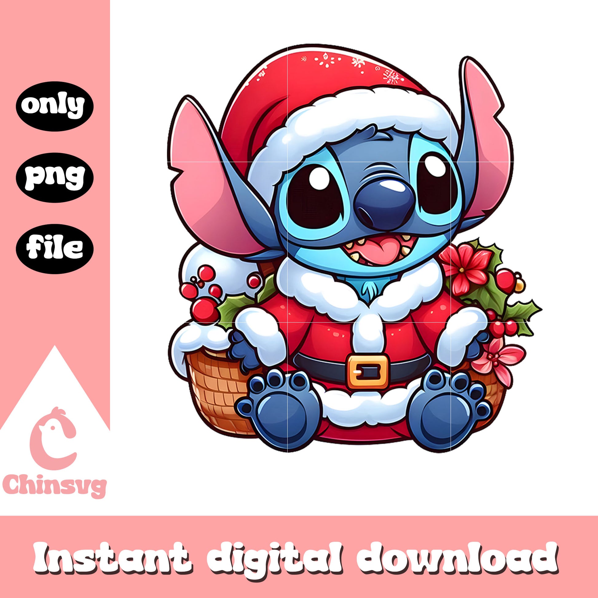 Stitch santa claus on christmas png, christmas day png