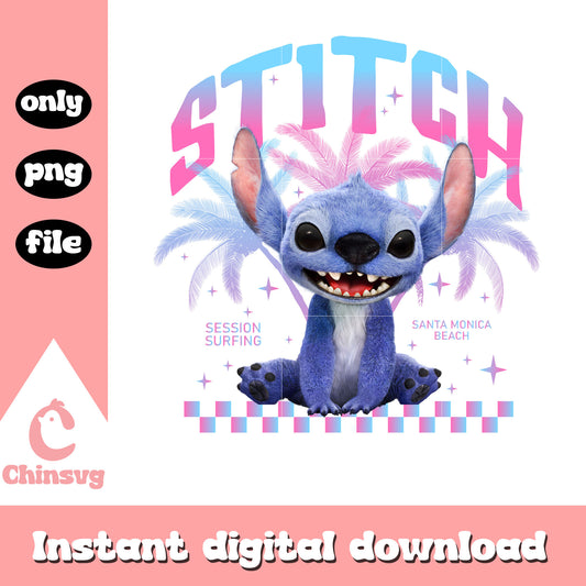 Stitch sitting color gradient pastel png, stitch color pastel png