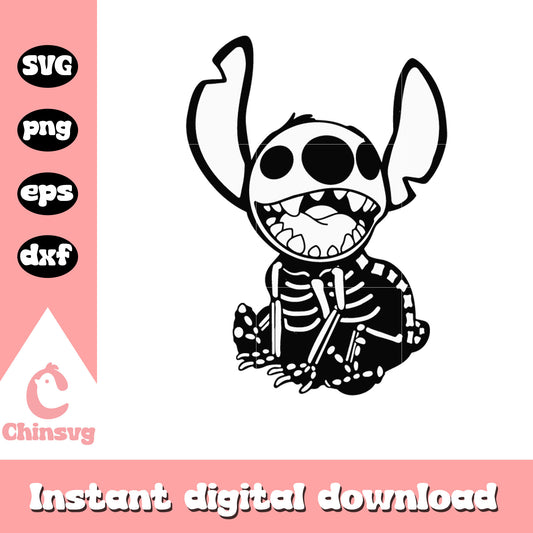 Stitch skeleton halloween svg, stitch svg, disney character svg