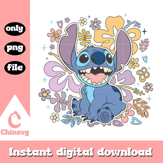 Stitch smile disney character png, cute stitch disney​​​ png