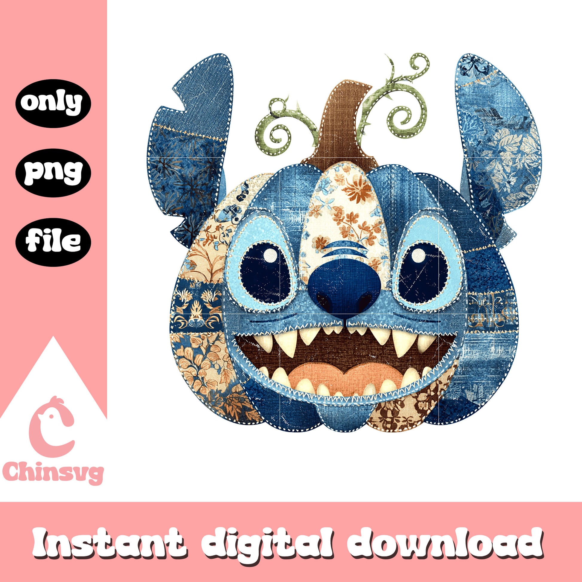 Stitch vintage pumpkin design png, disney stitch png