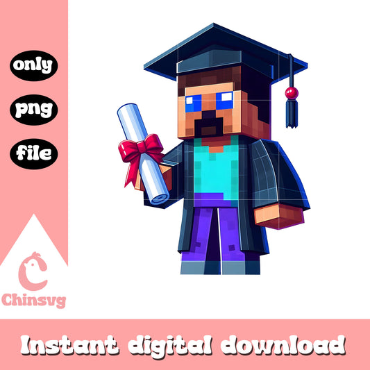 Stive minecraft graduation day design png, minecraft stive png