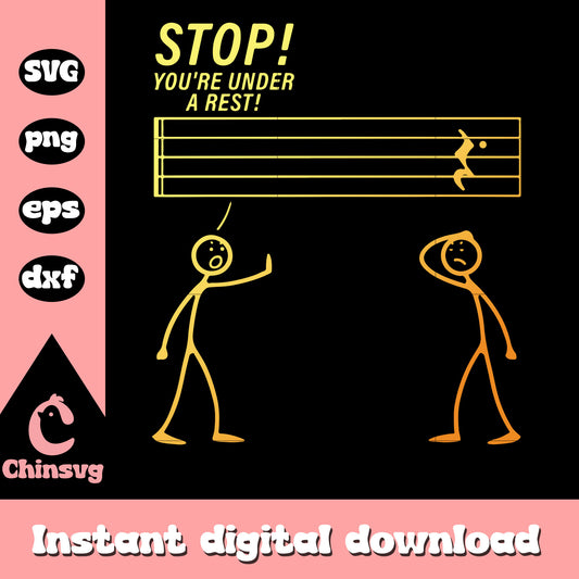 Stop you're under a rest gradient design svg, music lover svg