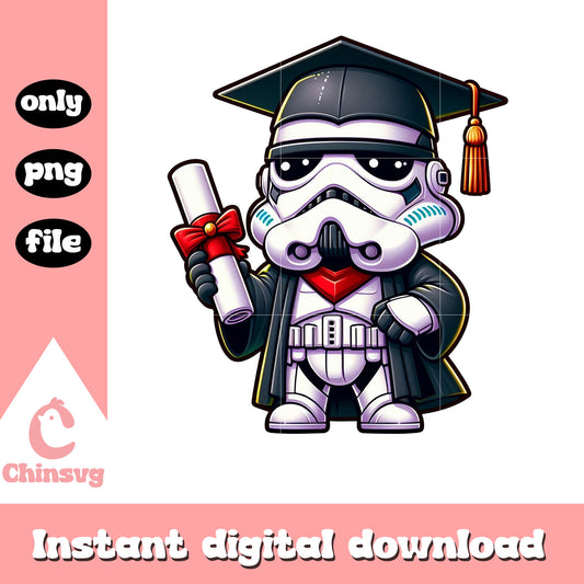 Stormtrooper chibi graduation design png, star wars stormtrooper png