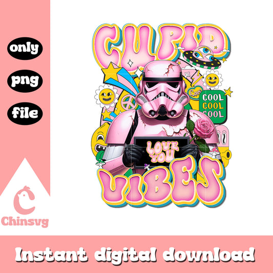Stormtrooper cupid vibes valentine png, star wars valentine​ png