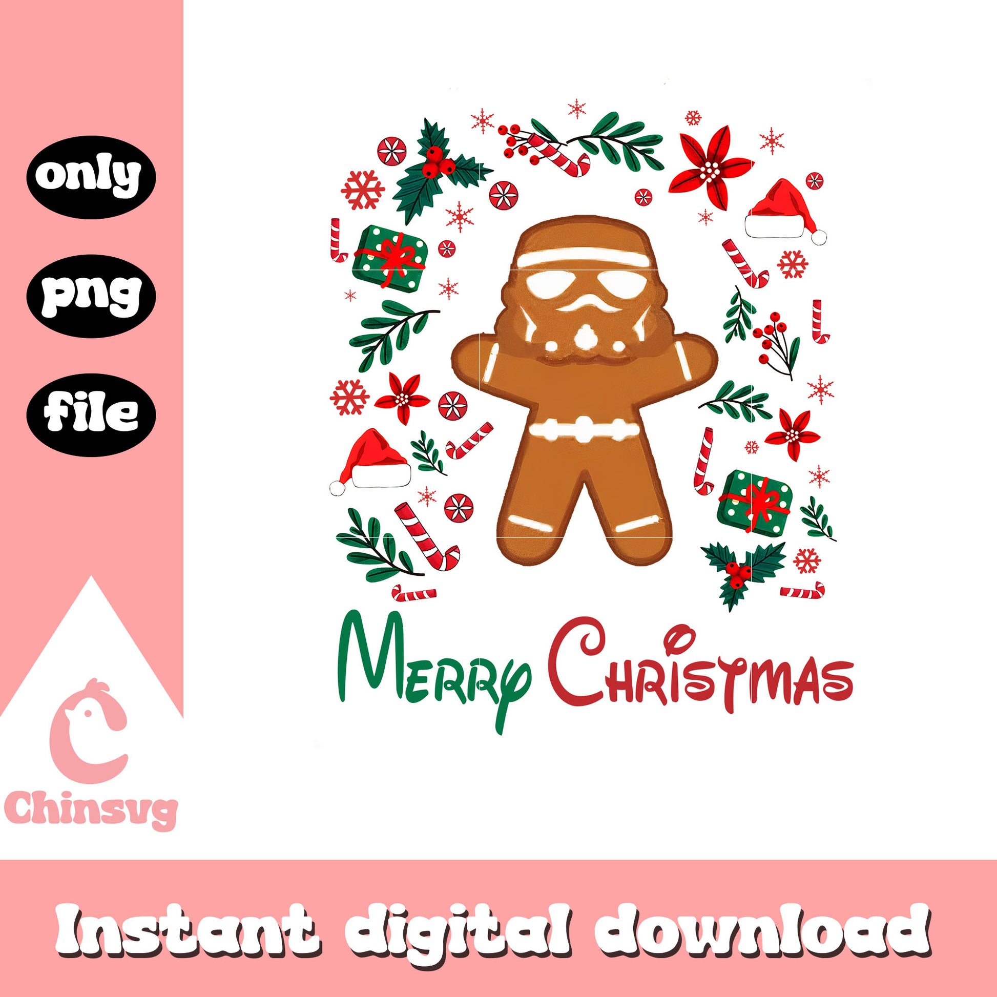 Stormtrooper gingerbread christmas png, stormtrooper star wars png