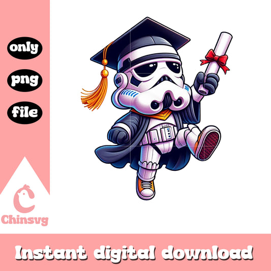 Stormtrooper graduation day design png, stormtrooper png,