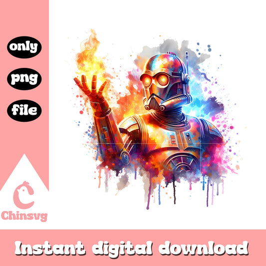 Stormtrooper watercolor design png, star wars stormtrooper png