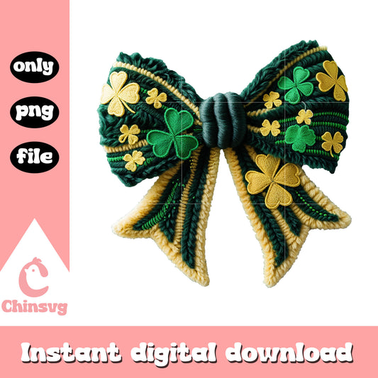 St patrick’s bow custom png, st patricks day clover png