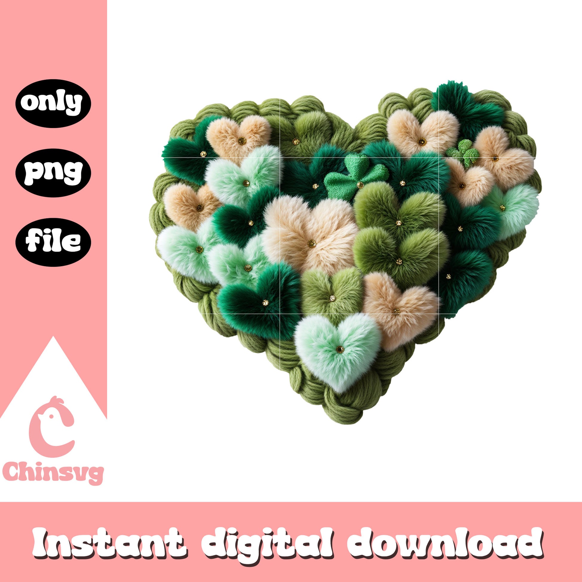 St patrick’s hearts custom png, st patrick's day hearts​ png