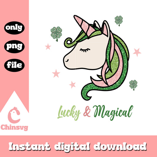 St patrick’s unicorn glitter png, st patrick's day 2026​​​ png
