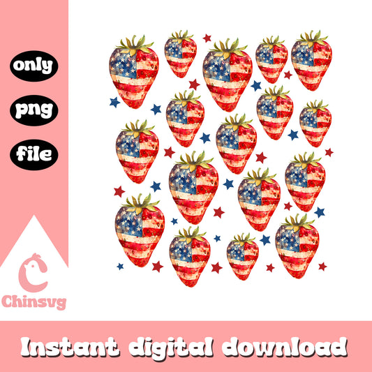 Strawberry Patriotic america png, america flags png, strawberry png