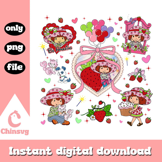 Strawberry Shortcake mirror coquette png, Strawberry Shortcake png