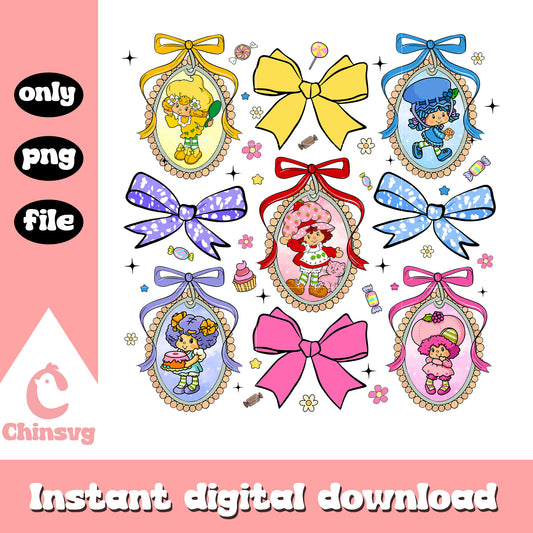Strawberry shortcake​ characters in mirror png, strawberry shortcake png