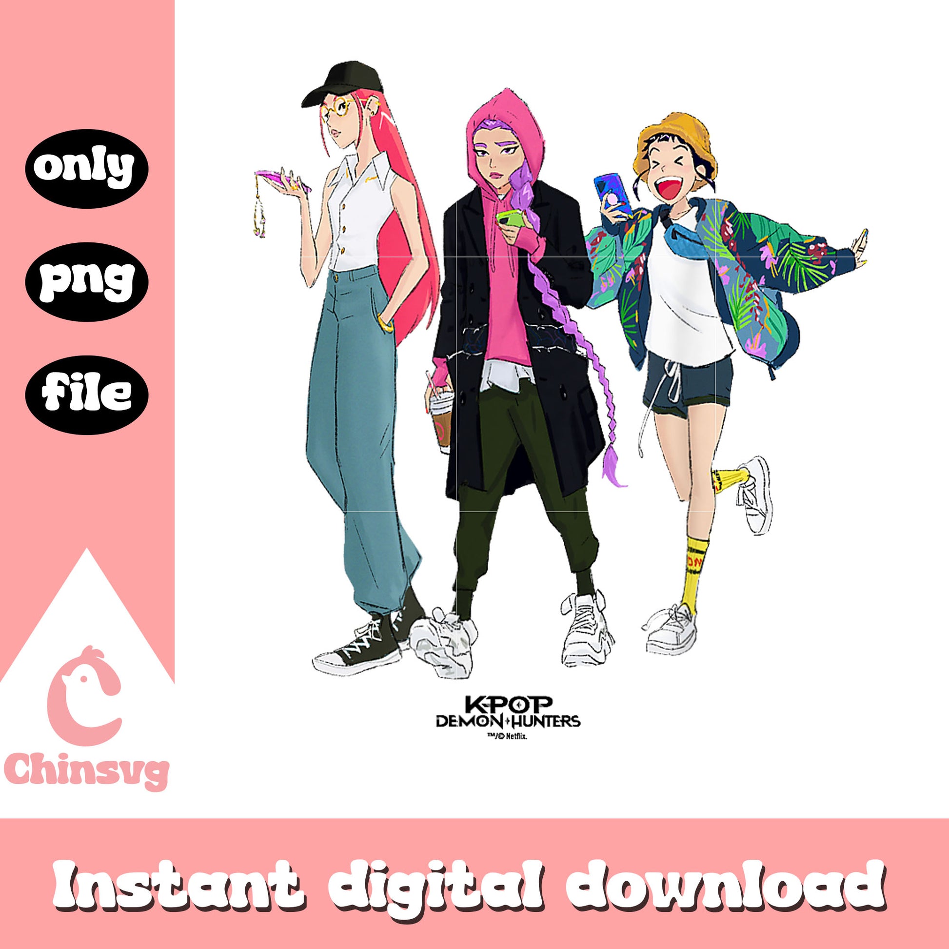 Street fashion huntrix band design png, the huntrix png