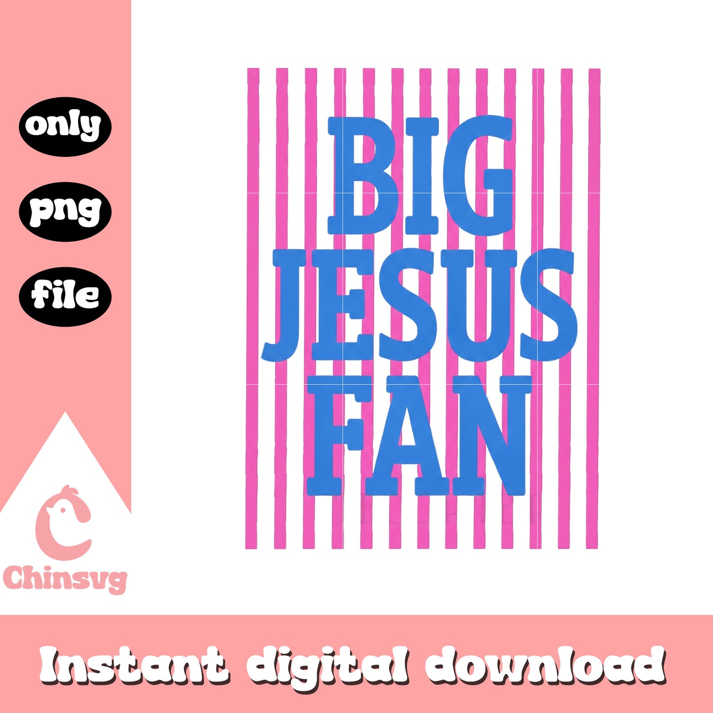 Striped big jesus fan design png