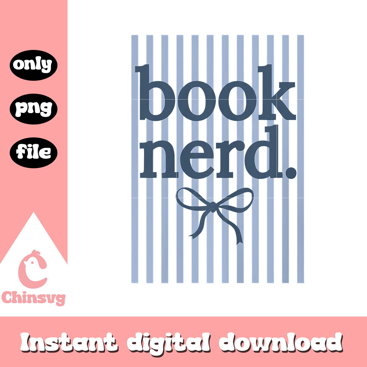Striped book nerd design png