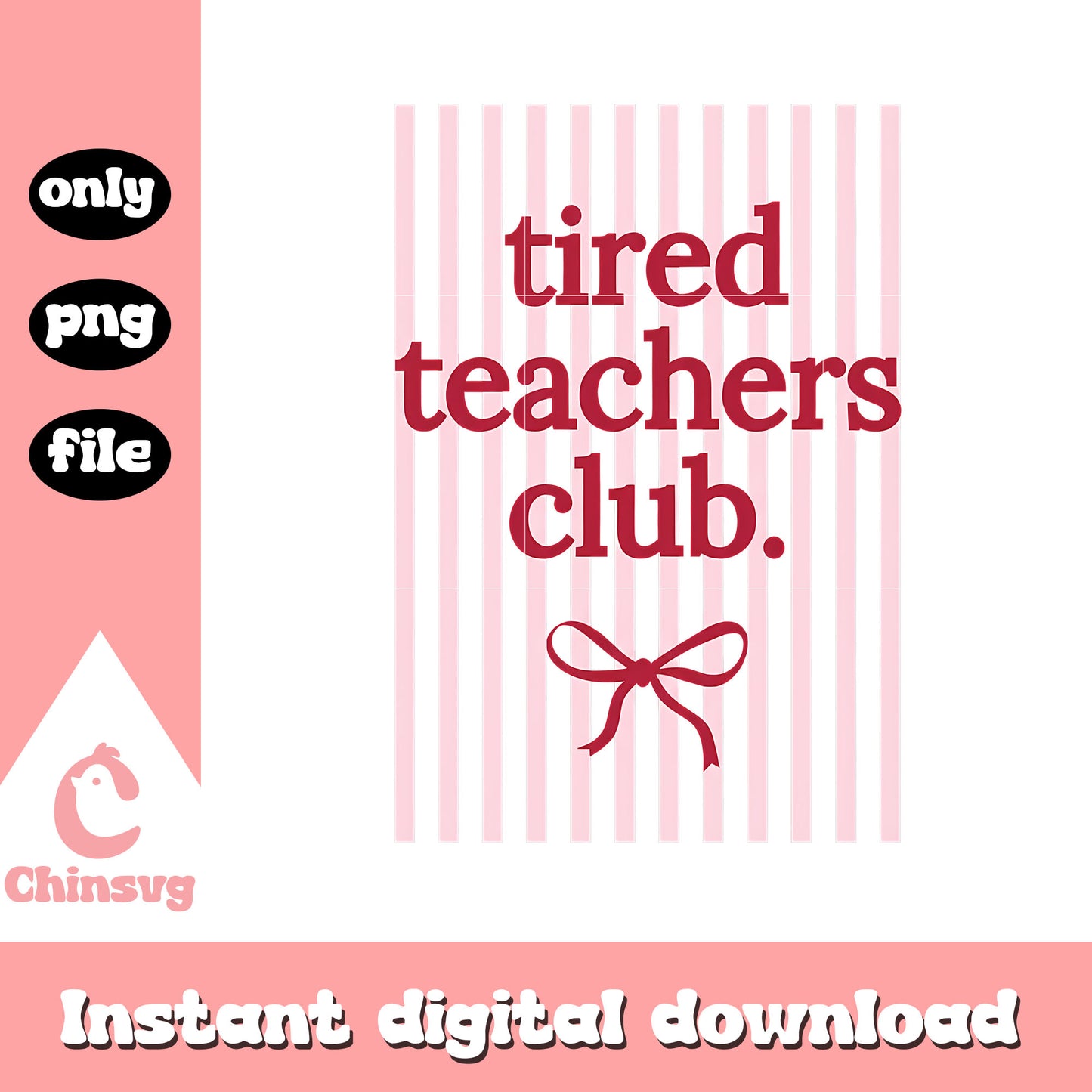 Striped tired teachers club png