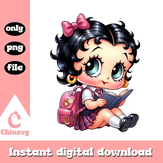 Student betty boop reading book png, betty boop character png