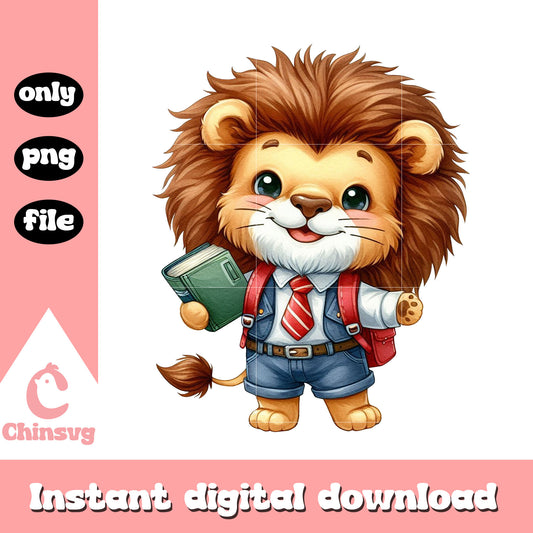 Student lion wear school uniform png, school closings png