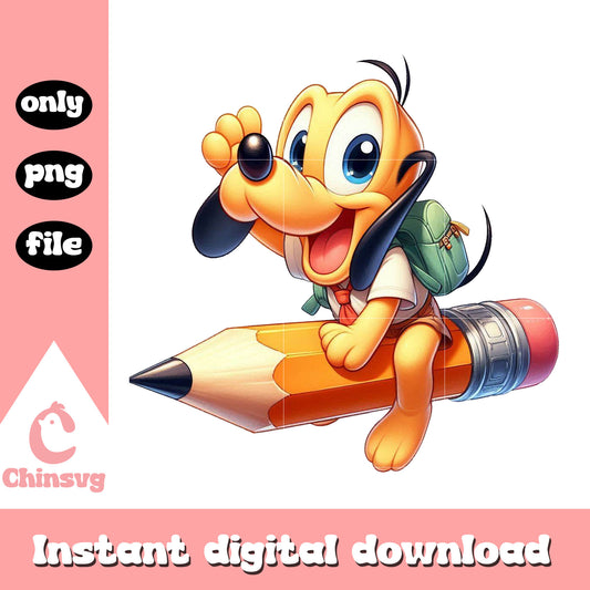 Student pluto back to school png, magic school bag png