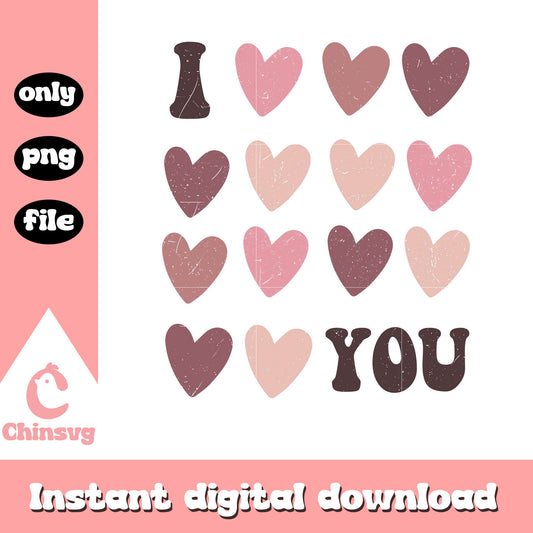 Sublimation I hearts you valentine day png, valentine day png