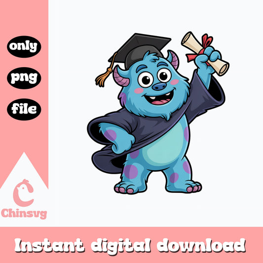 Sulley Graduation PNG, Monsters Inc Disney PNG, Graduate PNG