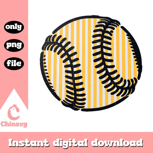 Summer baseball stripes design png
