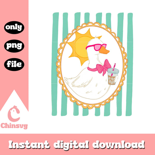 Summer goose stripes funny png