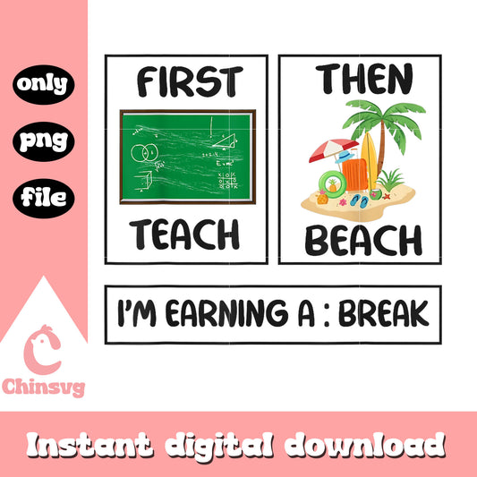 Summer first teach then beach png, vibes of summer​ png
