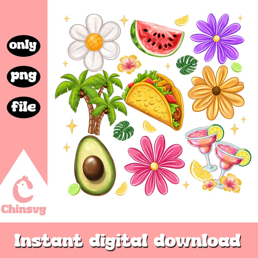 Summer food design png, summer vibes​ png, summer holiday png