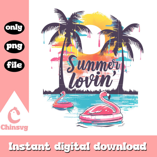 Summer lovin watercolor design png, summer vibes​ png