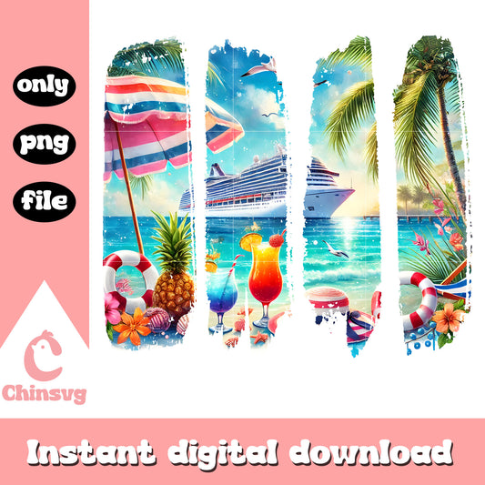 Summer ship design png, cruise ship​ png, summer vibes png