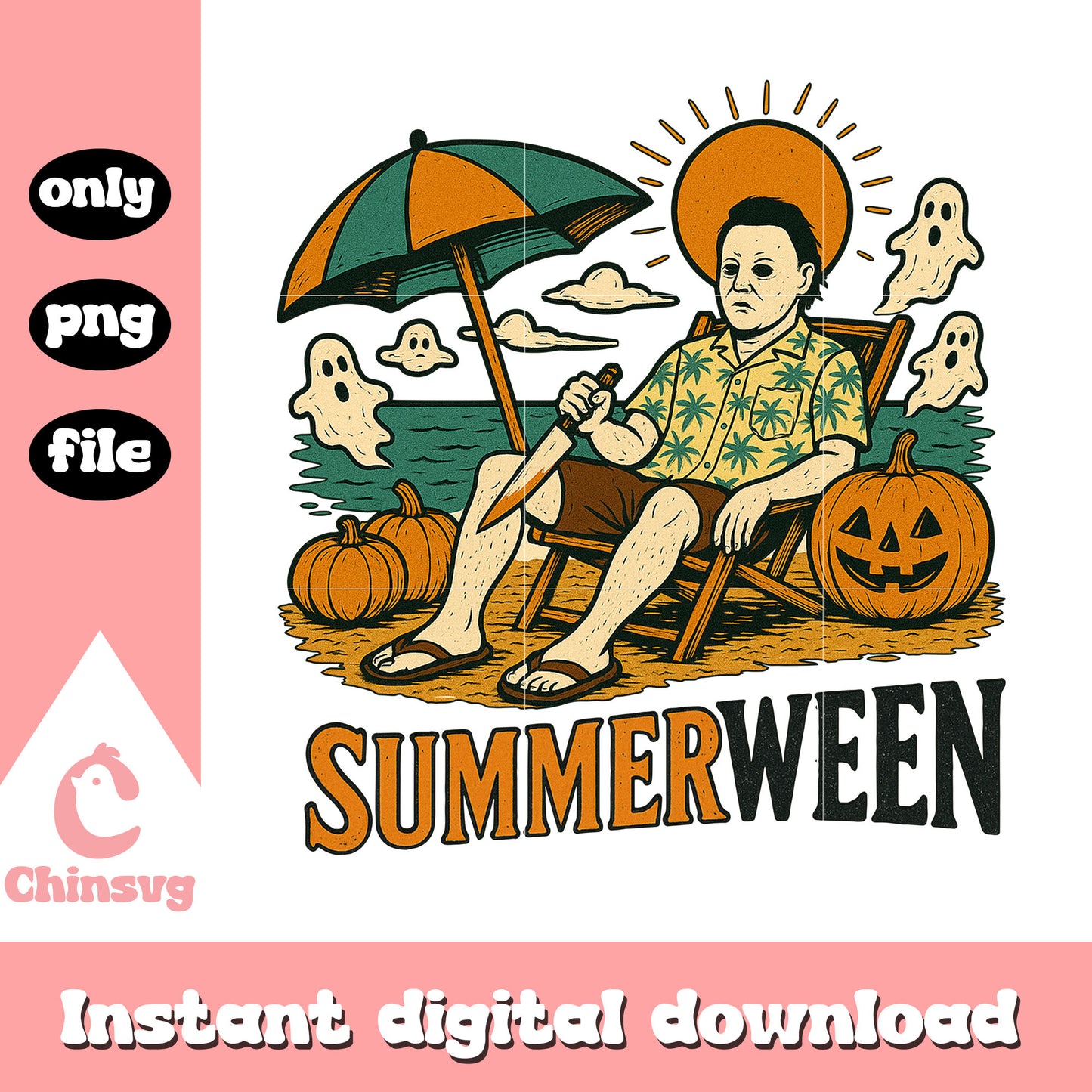Summerween michael myers design png, halloween michael myers movies png