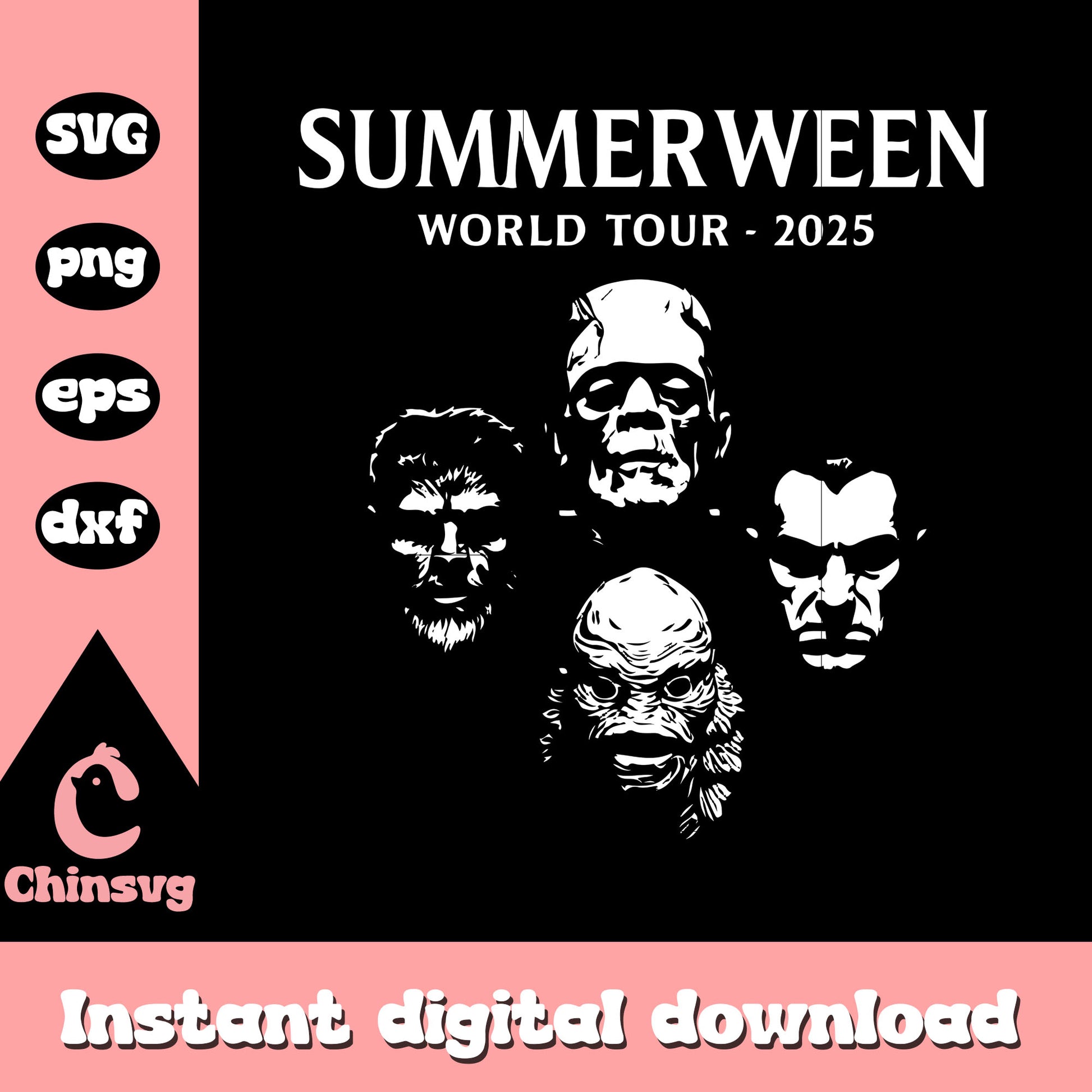 Summerween world tour 2025 horror design svg, horror movie svg