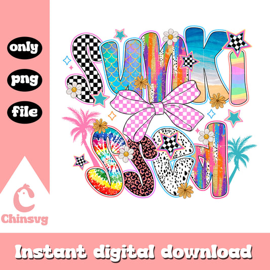 Sunki ssed summer holiday design png, summer vibes png