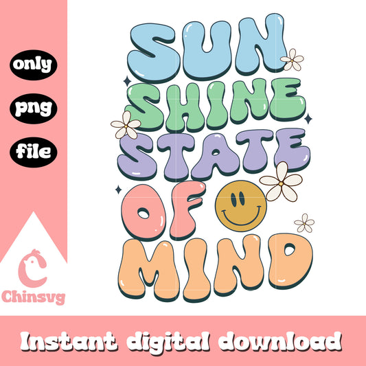 Sunshine state of mind font design png, sunshine png, summer png