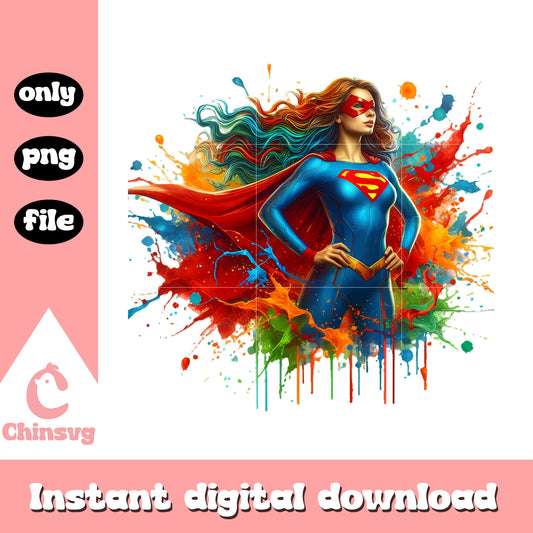 Super girl marvel hero colorful design png, marvel characters png