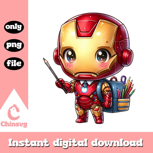 Superhero iron man back to school png, esthetician school png