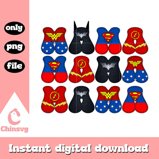 Super hero mama font design png, advengers png, mama png