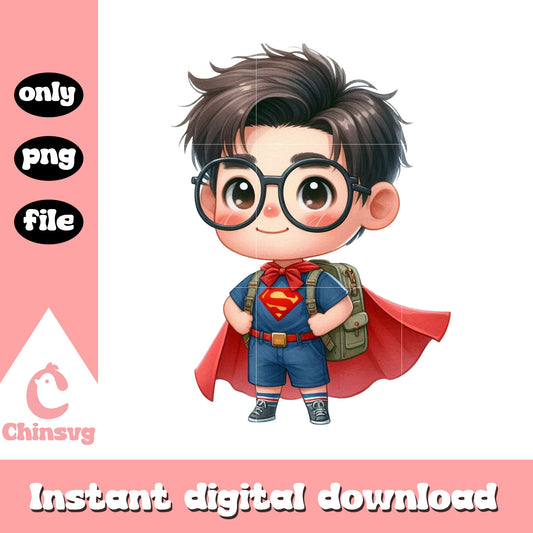 Superman bacak to school png, superman character png