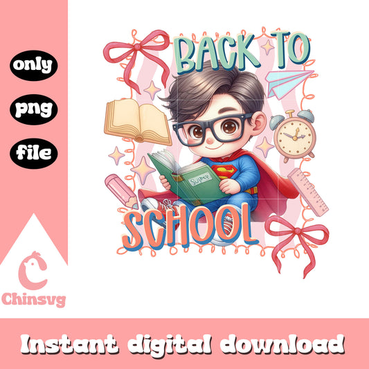 Superman back to school coquette design png, superman hero png