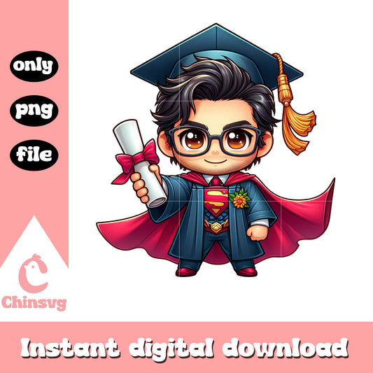Super man graduation day design png, graduation design png