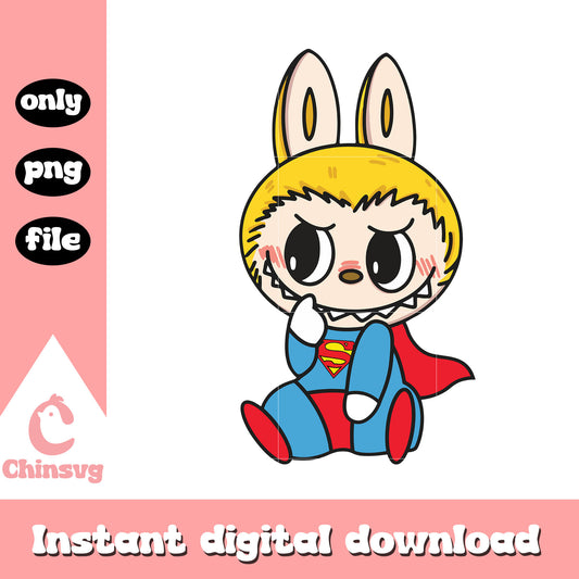 Superman labubu cute doll design png, superman marvel png