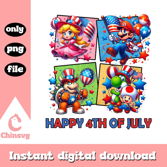 Super mario character 4th of july png, 4th of July Mario Png
