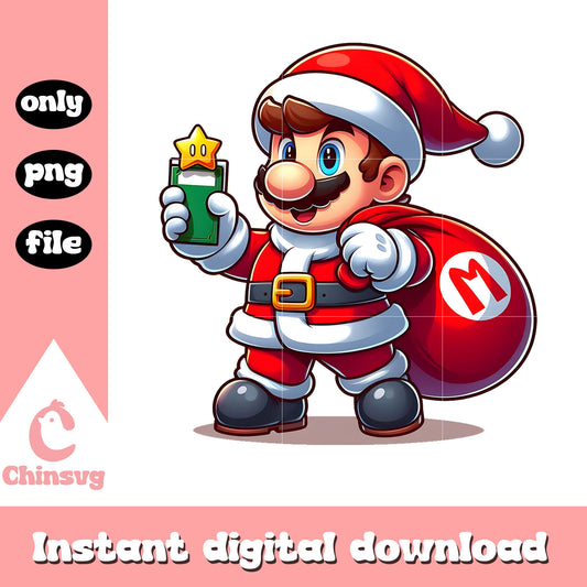 Super mario give gift on christmas eve png, super mario bros png