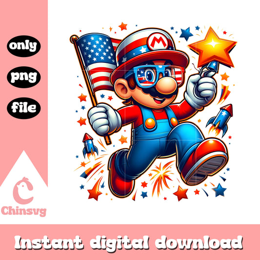 Super mario independence day png, super mario usa day png