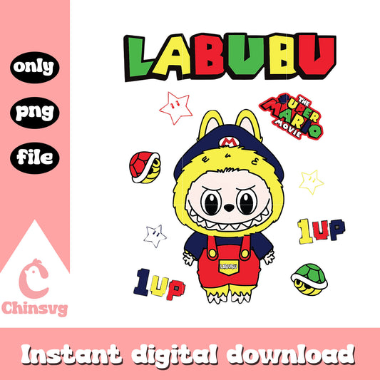 Super mario labubu cute doll design png, mario character png