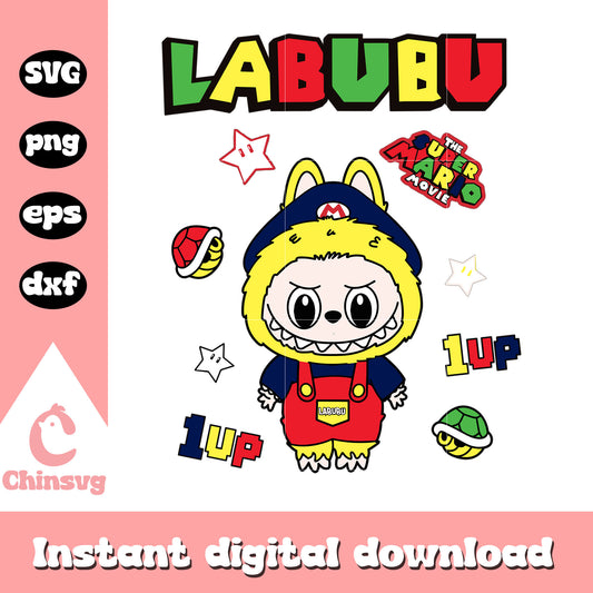 Super mario labubu doll drawing design svg, super mario movie svg