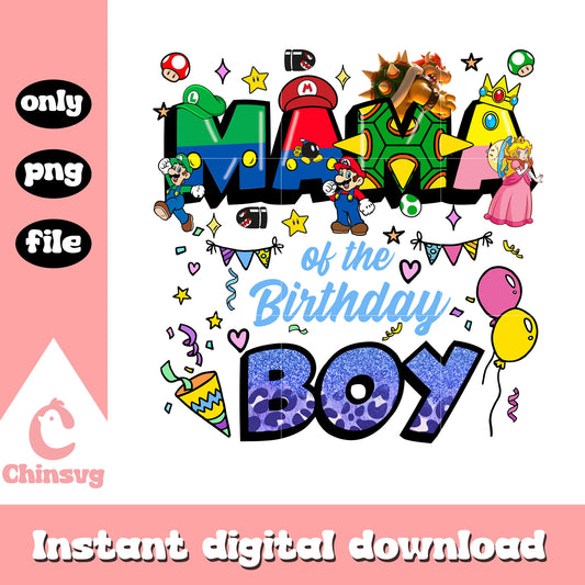 Super mario mama birthday boy png, super mario png, birthday png